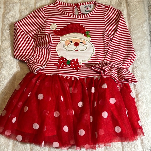 EUC Counting Daisies Santa dress sz 18 months. - Picture 1 of 6